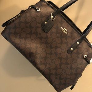 Coach drawstring signature carryall tote